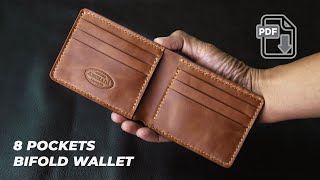 8 Pockets Bifold Wallet  Tutorial with PDF Pattern [upl. by Innig223]