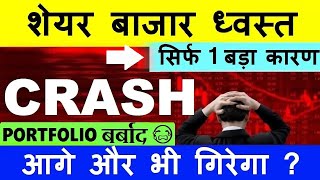 STOCK MARKET CRASH 😭😭  आगे और भी गिरेगा 🔴 PORTFOLIO बर्बाद 😭🔴 NIFTY CRASH🔴 NIFTY PREDICTION🔴 SMKC [upl. by Drofliw]