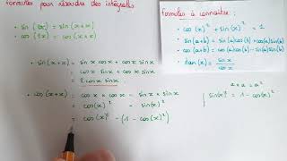 3 FORMULES COSSIN importantes pour résoudre des INTÉGRALES  Analyse maths Prépa Licence IUT BTS [upl. by Wiseman]