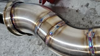 How I TIG Weld Stainless Downpipes  With Machine Setup [upl. by Ridgley]