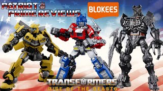 Patriot Prime Reviews Blokees Transformers Classic Class ROTB Optimus Prime Scourge and Bumblebee [upl. by Petit]