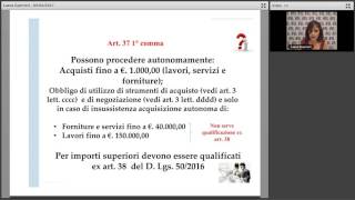 09062017  Gli appalti sottosoglia di servizi e forniture e le novità del Dlgs 562017 [upl. by Lledyr]