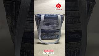 Make a denim patchwork shoulder bag Tutorial Part 9 [upl. by Balsam]