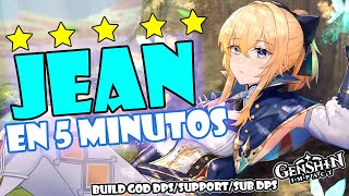 JEAN BUILD GOD EN 5 MINUTOS 🍀😍  Genshin Impact  Guía build Jean Dps  Support [upl. by Aiderfla]