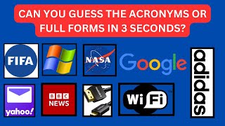 3second Acronym Quiz Can You Guess These Popular Abbreviations [upl. by Inez]