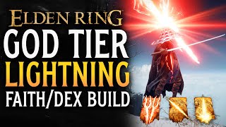 Elden Ring GOD TIER Lightning FaithDex Build Guide INSANE DAMAGE [upl. by Esekram]