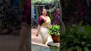 Sreeya Ramesh Hot saree look [upl. by Kalk57]