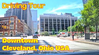 Driving Tour of Downtown Cleveland Ohio USA [upl. by Marala]