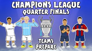 Teams prepare for the Champions League Quarter Finals 2324 [upl. by Buehrer179]