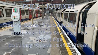 Piccadilly Line full journey from Cckfosters to Uxbridge [upl. by Drain]