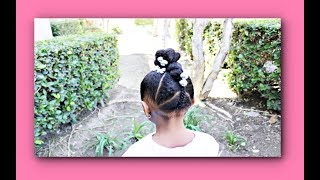 Quick Updo With Twist  Braids Natural Hair TODDLER [upl. by Auhoj]