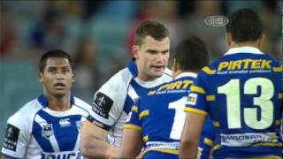 Jarryd Hayne headbutt on Corey Payne Bulldogs vs Eels 2011 round 6 [upl. by Thessa]