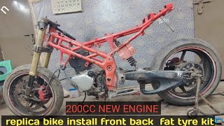 custom motorcycle fat tire  replica bike 150cc install fat tyre [upl. by Caruso214]