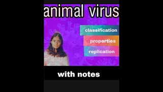 Animal virus classification  replication life cycle in Hindi  with notes  virus  animal virus [upl. by Leunam]