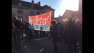 Louhans  ils manifestent contre la fermeture des agences bancaires dans leur village [upl. by Einnob]