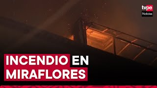 Miraflores incendio de proporciones en edificio de 17 pisos generó pánico en vecinos [upl. by Sexela]