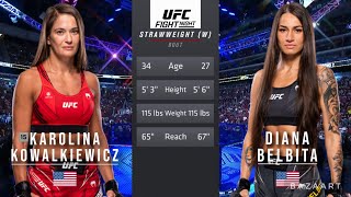 KAROLINA KOWALKIEWICZ VS DIANA BELBITA FULL FIGHT UFC FIGHT NIGHT 229 [upl. by Cassady]