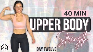 40 Min UPPER BODY KETTLEBELL WORKOUT at Home  STRENGTH  Day 12 KUWTKB  Aryana Active [upl. by Anika]