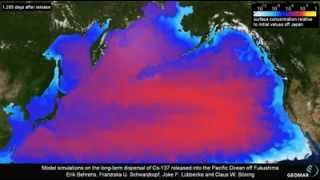 Fukushima 太平洋 放射能 汚染水拡散10年間予測 福島☆字幕 Cesium DispersedPacificIN10Ys [upl. by Nitaj]