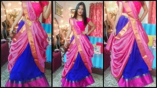 Lehenga Saree Draping Styles  Lehenga Style Saree Draping for Wedding  Lehenga Saree Draping [upl. by Hayn523]