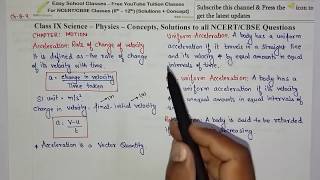 Chapter 8 Motion Part 3 CBSE NCERT Class 9 IX Physics Science  AccelerationHindi [upl. by Martinsen622]