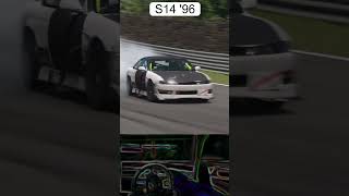 S13 vs S1494 vs S1496 vs S15 drift drifting vs silvia fanatec nissan granturismo7 shorts [upl. by Veator901]