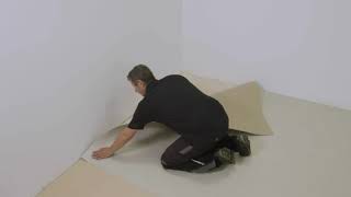 Installing Marmoleum sheet [upl. by Sidoeht]