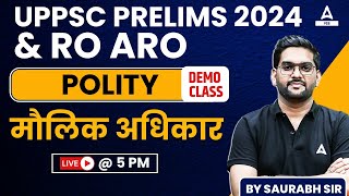 UPPCS 2024 amp RO ARO Classes  Polity PYQMCQ  By Saurabh Sir  Adda247 PCS 6 [upl. by Anirbed]