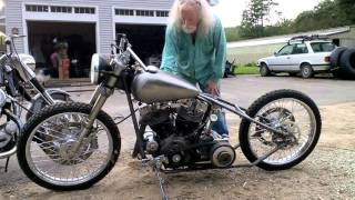 Harley Flathead lower Shovelhead top Magneto Kickstart Rat 4 Cam Custom [upl. by Mide406]