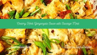 Creamy Herb Gorgonzola Sauce with Sausage Meat  Cooking with Lauralee [upl. by Berkshire]