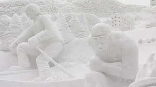 Hundreds of ice sculptures at Sapporo snow festival [upl. by Cheney]