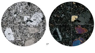 Virtual Microscope Ολιβίνης Κλινοπυρόξενος Πλαγιόκλαστο  Olivine Clinopyroxene Plagioclase [upl. by Kellyann]