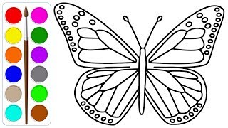 How to draw butterfly coloring pages for kids [upl. by Tini]