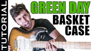 Cómo tocar Basket Case de Green Day en guitarra Tutorial completo [upl. by Litnahc]