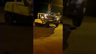 Forklift Man Destroys Van In Trinidad [upl. by Nylirad]