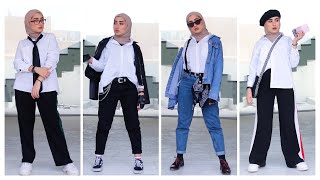 5 WAYS YOU CAN STYLE A WHITE SHIRT  خمس طرق تقدرون اتنسقون فيها قميص ابيض [upl. by Sturdivant]