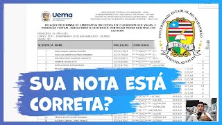 Como saber se sua nota padrão Uema está correta [upl. by Reiniar]