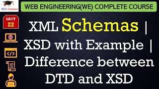 L22 XML Schemas  XSD with Example  Difference between DTD and XSD  Web Technology Lectures [upl. by Nnylaehs]