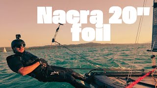 Flying on Lake Neuchâtel at Sunset  Nacra 20 Foiling Catamaran [upl. by Bartolomeo]