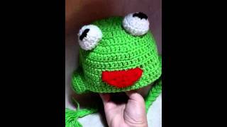 Tutorial Crochet Kermit the Frog beaniehat [upl. by Orban958]