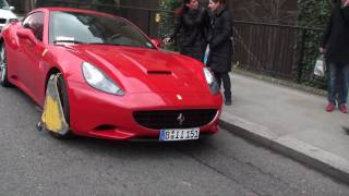 Clamped Ferrari California Walkaround in Chelsea London [upl. by Dannie652]