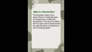 What is a thermocline [upl. by Arhez]