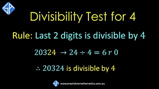 Divisibility Test for 4 [upl. by Cindi691]