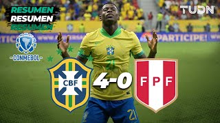 Resumen y goles  Brasil 40 Perú  CONMEBOLEliminatoria 2024  TUDN [upl. by Pinsky]