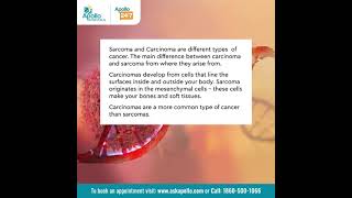 What is the difference between a Sarcoma and Carcinoma  Apollo Hospitals [upl. by Suissac181]