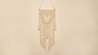 Make a macrame wall hanging with wooden beads [upl. by Nosirb754]