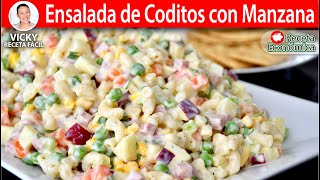 ENSALADA DE CODITOS CON MANZANA  Vicky Receta Facil [upl. by Jemena]