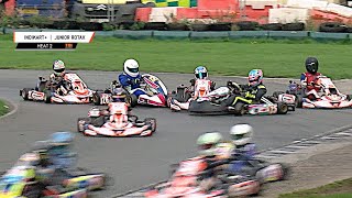 TURN 1 CHAOS Junior Rotax Heat 2 at Indikart Rd 9 2023 [upl. by Forcier]