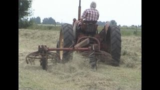 Haymaking 2010 part3 Windrowing with David Brown 950 amp British Lely tedder [upl. by Salter]