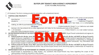 Buyer NonAgency Agreement  CAR Form BNA [upl. by Tsugua]